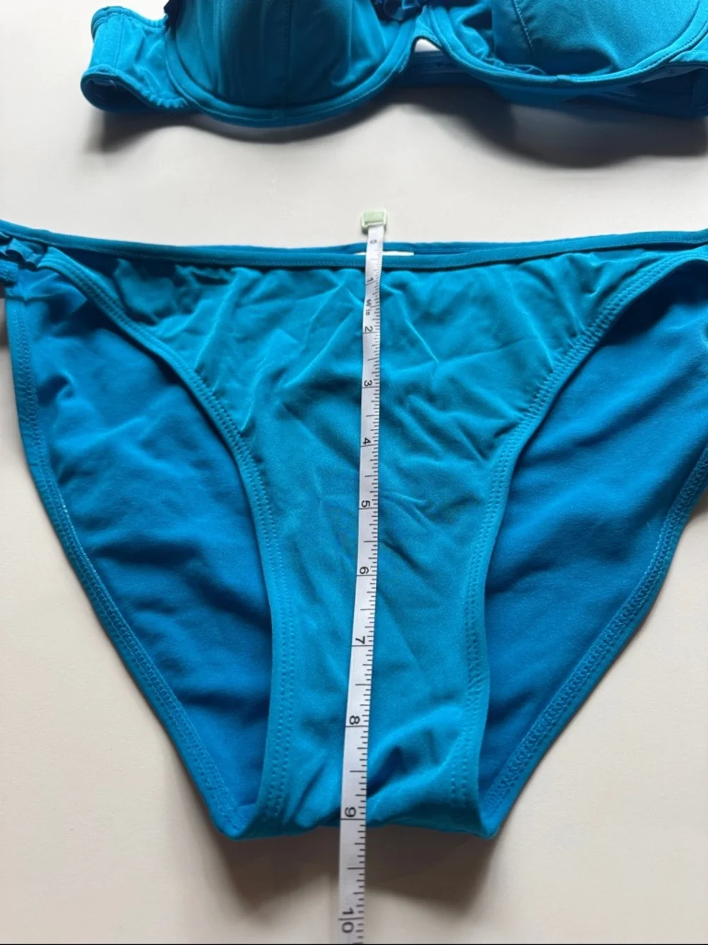 H&M blue convertible halter/bandeau bikini sz 12 bottoms, 36C top